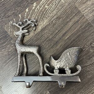 Silver Reindeer and Sleigh Wall Decor